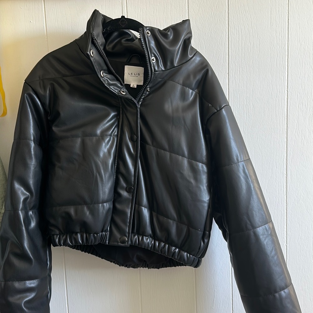 Leather Puffer Jacket - image 1